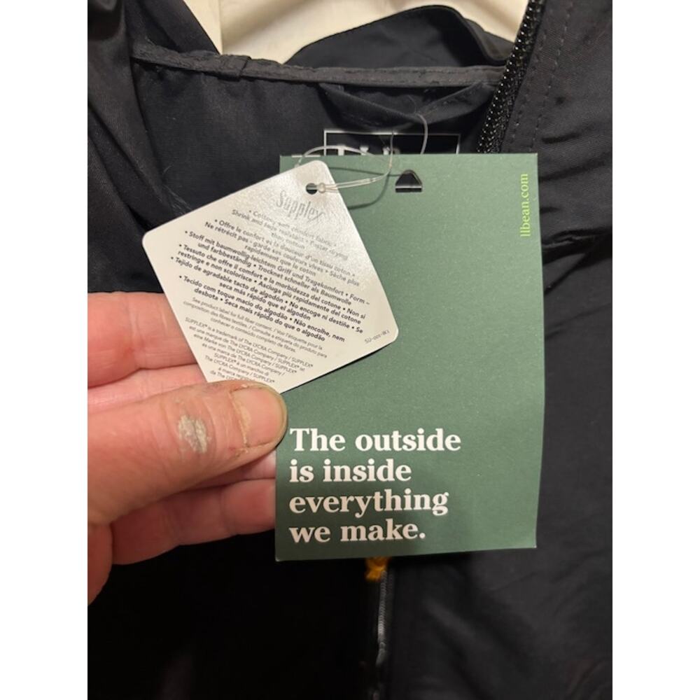 NWT L.L.Bean Anorak Windbreaker Jacket Mens Large Antech Embroidered Black - Picture 3 of 9